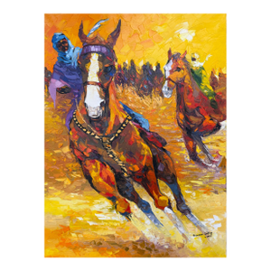 Victory Charge, Impasto Oil Painting by Godfrey Afebuame (2024)