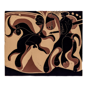 1962 Pablo Picasso Linocut Engraving "Picador and Fleeing Bull"