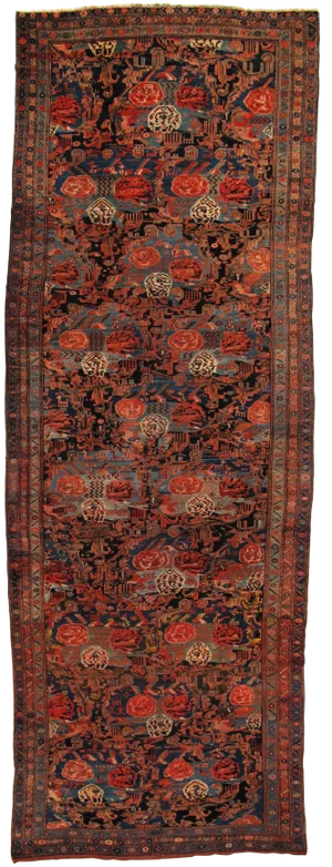 Late 19th Century Antique Persian Bidjar Rug - 7′2″ × 21′