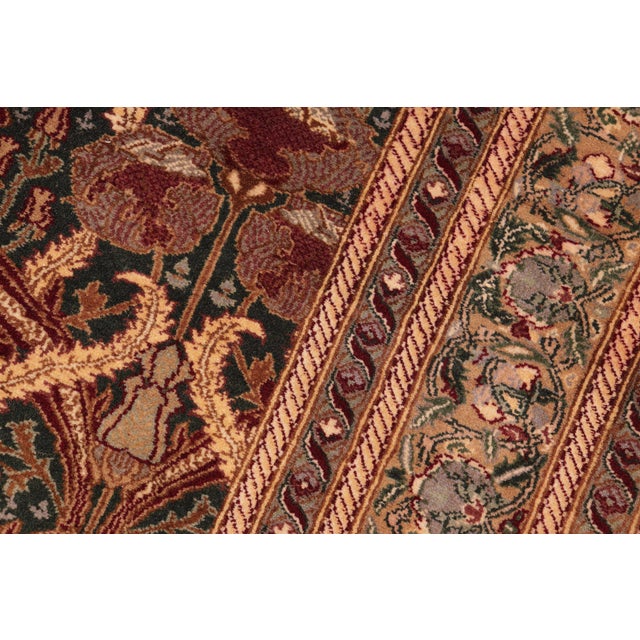1990s Elegant 1990's Pak-Persian Green/Gold Wool Rug - 5'5'' X 8'1'' For Sale - Image 5 of 9