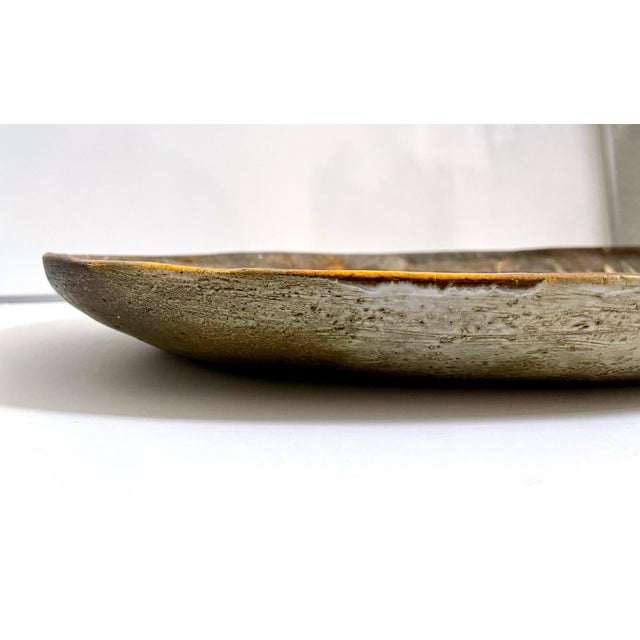 Modern Mid 20th Century Large Hand Painted Abstract Ceramic Platter Stamped Madoura Plein Feu Brutalist For Sale - Image 3 of 16