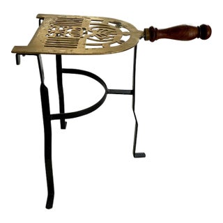 Antique Brass Fireplace Plant-Stand Trivet For Sale