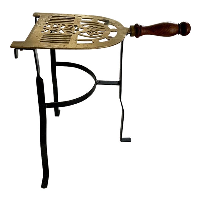 Antique Brass Fireplace Plant-Stand Trivet For Sale
