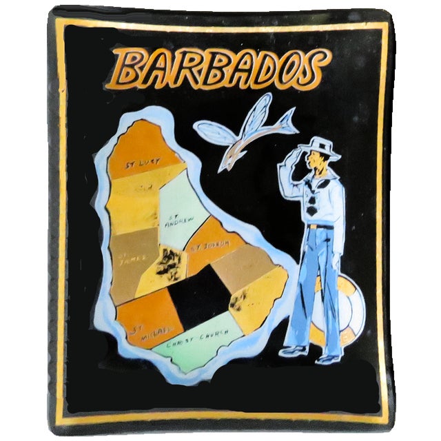 Mid-Century Modern 1960s Caribbean Souvenir Glass Trinket Trays For Sale - Image 3 of 3