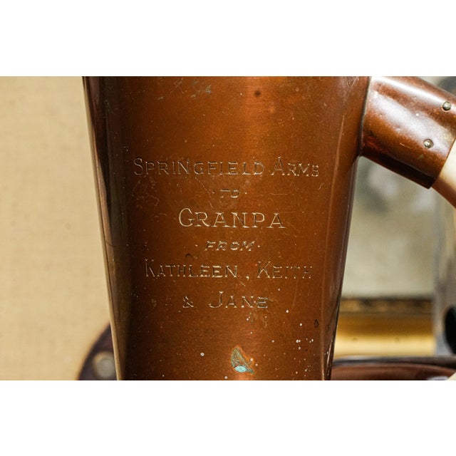 English Neat Antique English Copper Boar Handle Hunting Trophy Cup For Sale - Image 3 of 13