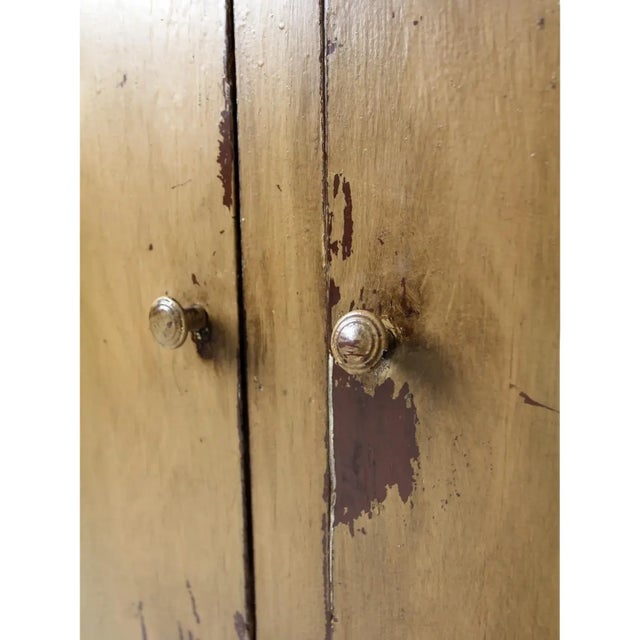 Mustard Antique Primitive Cabinet For Sale - Image 8 of 12