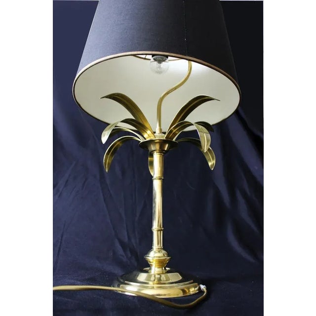 Gold Hollywood Regency Style Bamboo Table Lamp, 1960s For Sale - Image 8 of 9