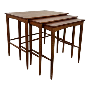 Mid Century Modern Teak Dux Nesting Table Made in Sweden