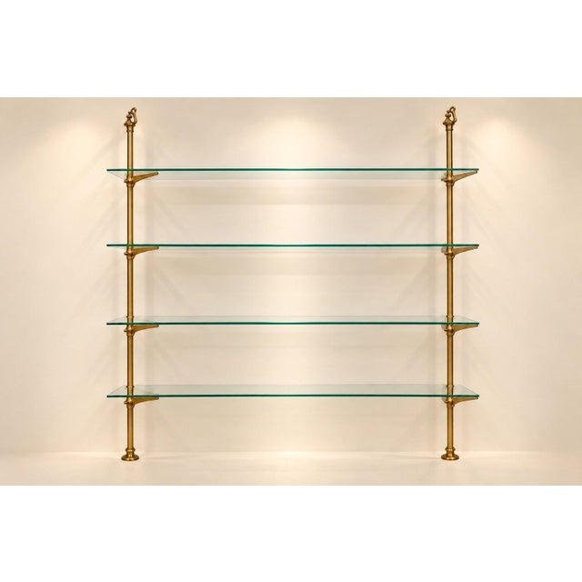 1920s Modular Back-Counter Bar Shelf 1900-1920 Brass and Glass, 1890s For Sale - Image 5 of 5