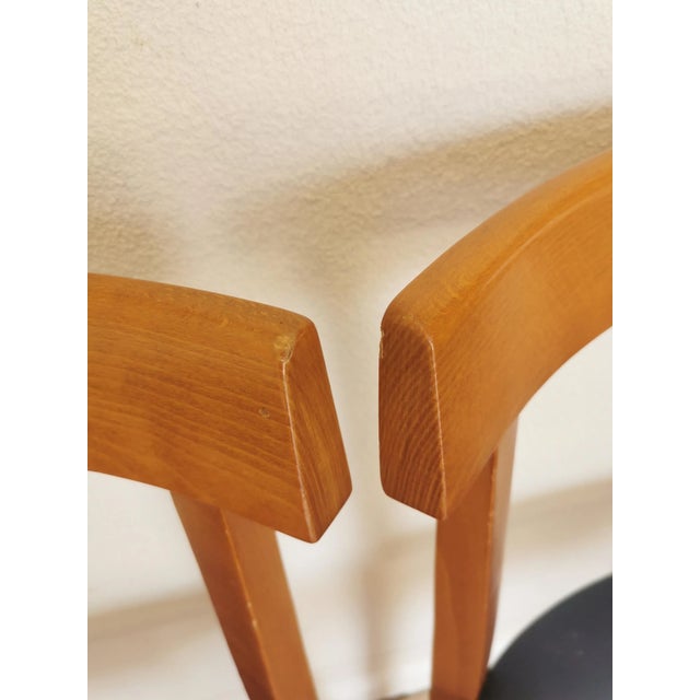 1990s Vintage Italian Dining Chairs with Blue Fabric Seats from Calligaris, 1990s, Set of 4 For Sale - Image 5 of 18