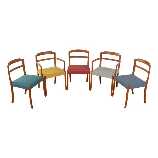 Dining Room Chairs by Ole Wanscher for A. J. Iversen, 1960s, Set of 5 For Sale