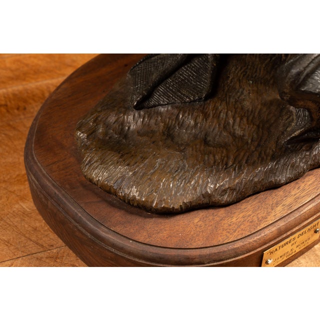 1980s Bronze Canada Goose Sculpture “Nature’s Delight” by James E. Hoker For Sale - Image 9 of 10