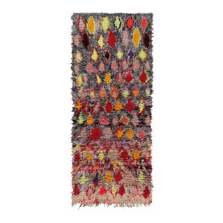 Vintage Moroccan Shag Rug With Colorful Geometric Patterns, From Rug & Kilim For Sale