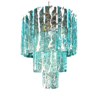 Vintage Art Deco Chandelier in Colored Murano Glass, Italy, 1975 For Sale