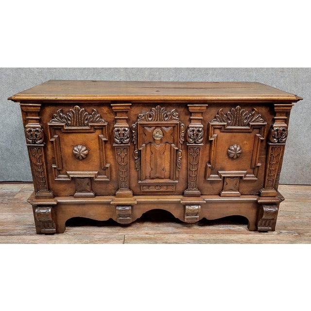 Walnut Chest with Rich Renaissance-Style Carved Decoration For Sale - Image 4 of 9