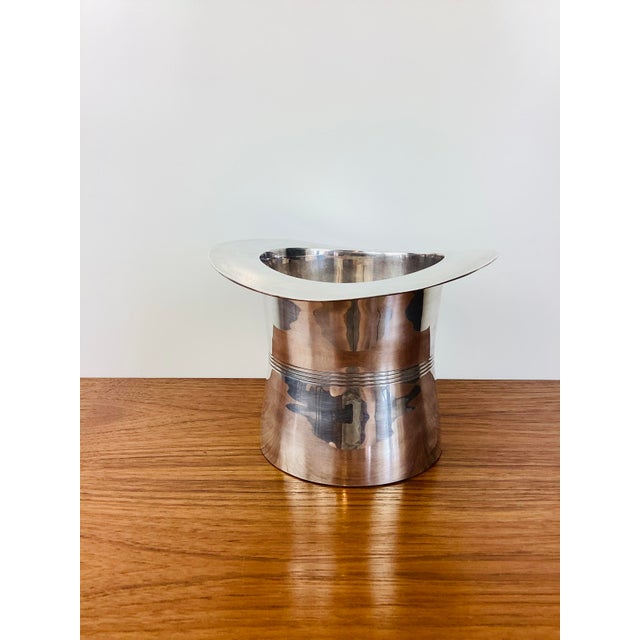 Vintage Silver Top Hat Ice Bucket Wine Chiller For Sale - Image 4 of 8