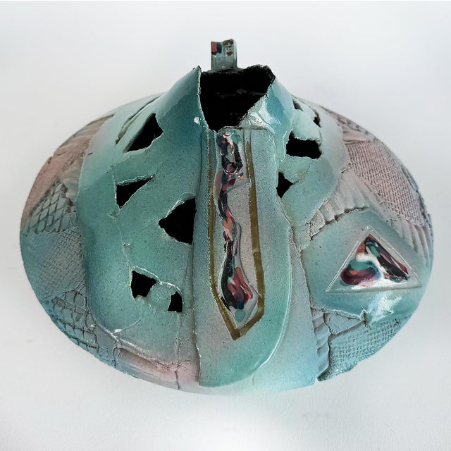 Post-Modern Hand-Built Studio Pottery Sculptural Vessel For Sale - Image 4 of 9