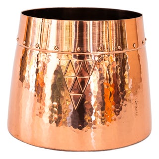 Small Art Deco Hammered Copper Plant Pot, 1920s For Sale
