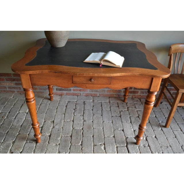 Antique Biedermeier Mahogany Writing Table with Chair, Set of 2 For Sale - Image 3 of 9