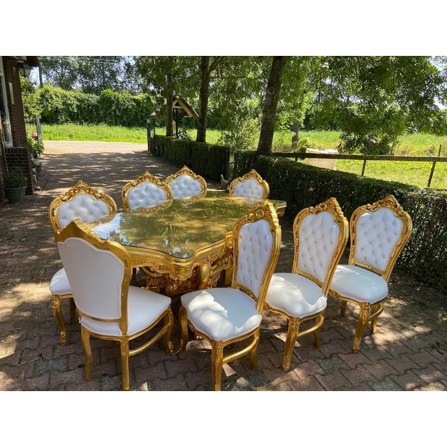 1980 Italian Baroque Gold Beech Dining Set - 7 PCS For Sale - Image 13 of 17