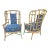 Vintage Boho Chic Bamboo Wingback Armchairs - a Pair For Sale