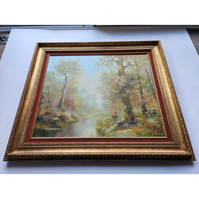 Mid 20th Century Julius Polek Landscape Oil Painting For Sale - Image 5 of 11