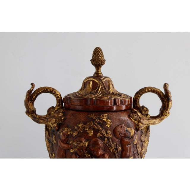 Maitland - Smith Maitland-Smith Neoclassical Urn Putti Cherub Bacchnalian 17" For Sale - Image 4 of 7