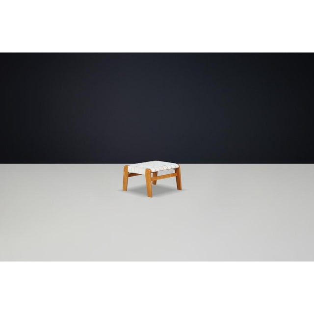 Set of Armchair with Ottoman in Bentwood and Canvas Webbing, Czech Republic, 1930s For Sale - Image 6 of 14