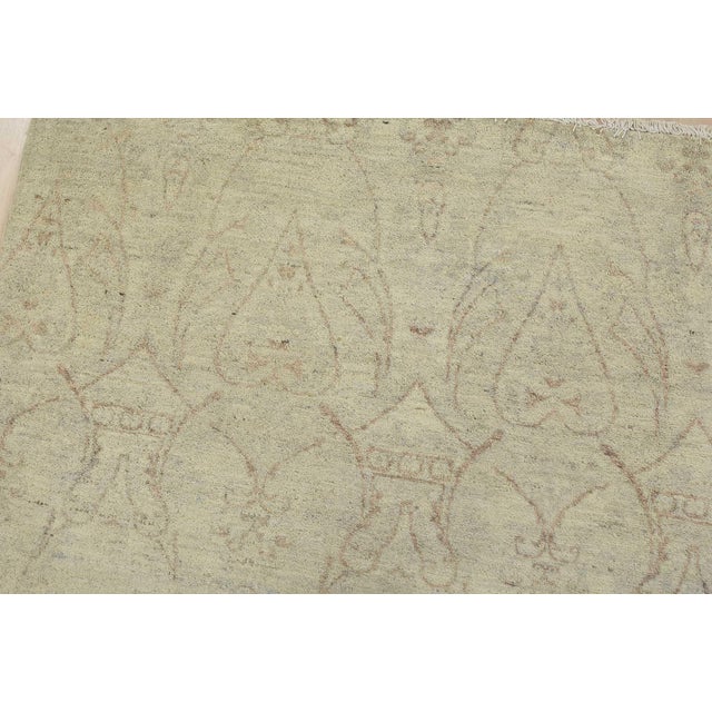 Ikat Rug 6′ X 9’1” Gray Wool Modern Hand-Knotted Oriental Carpet For Sale In Philadelphia - Image 6 of 12