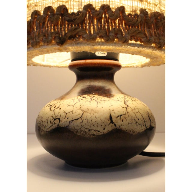 Vintage Ceramic Lamp in Fat Lava by Pan, 1960 For Sale - Image 6 of 8