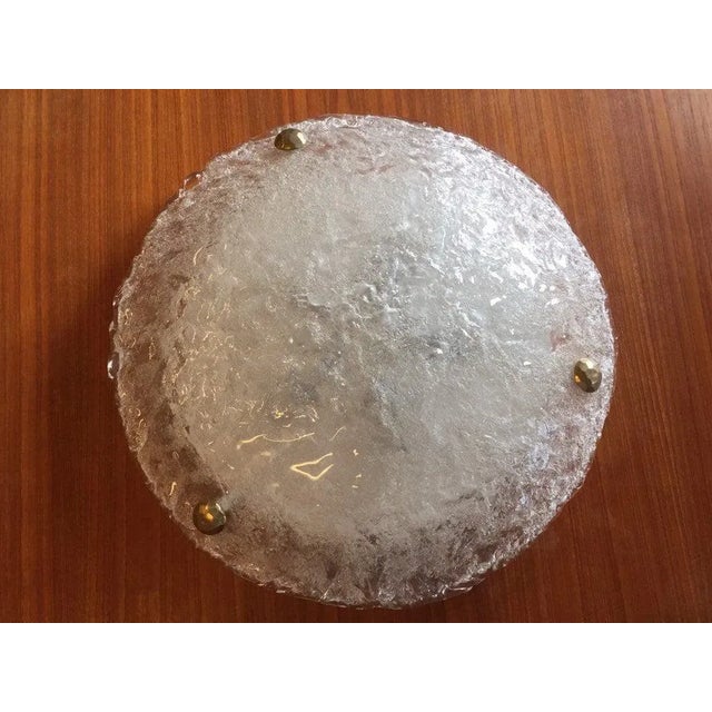 Mid-Century Modern Glass and Brass Ceiling Lamp, 1960s For Sale - Image 3 of 9