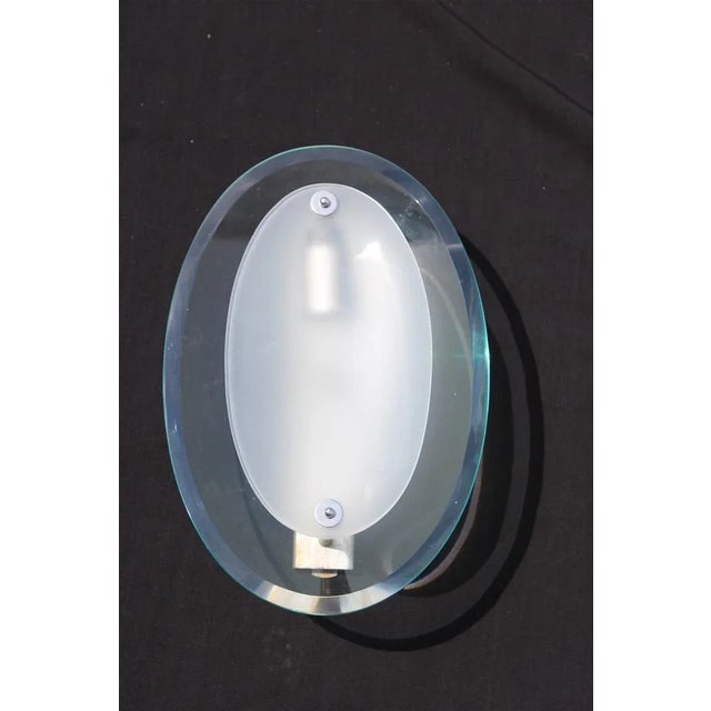 White Glass Wall Light from Fontana Arte, 1950s For Sale - Image 8 of 8