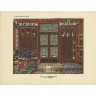 The Oriental Chamber: An Ottoman Interior of Textiles and Carved Wood, 1900s, Color Print For Sale
