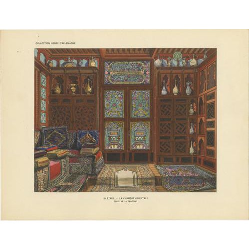The Oriental Chamber: An Ottoman Interior of Textiles and Carved Wood, 1900s, Color Print For Sale