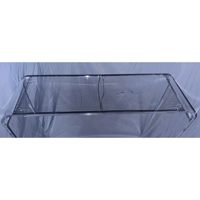 1970s Monolithic Lucite Waterfall Console Table, American, Circa 1970s For Sale - Image 5 of 10