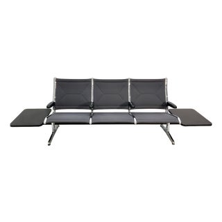 Tandem Sling Airport Seat Bench with Table by Charles & Ray Eames for Herman Miller, 1960s, USA For Sale