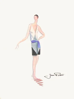 1990s Fashion Drawing II Screenprint by Jean Patou