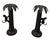 Pair of Vintage Cast Metal Palm Tree & Climbing Monkey Candlesticks For Sale - Image 4 of 12