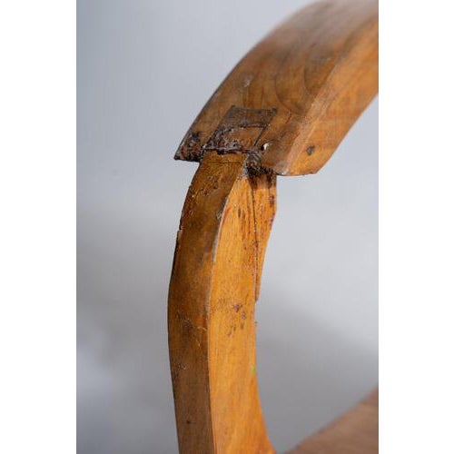 Small Asian Armchair with Upcycled Wooden Slats For Sale - Image 14 of 18