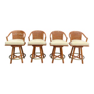 McGuire Antalya Swivel Stools- Set of 4 For Sale