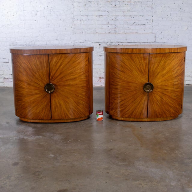 Late 20th Century Modern to Art Deco Revival Pair Arbus Oval Nightstands or End Tables 6000 Series by Henredon For Sale - Image 18 of 18