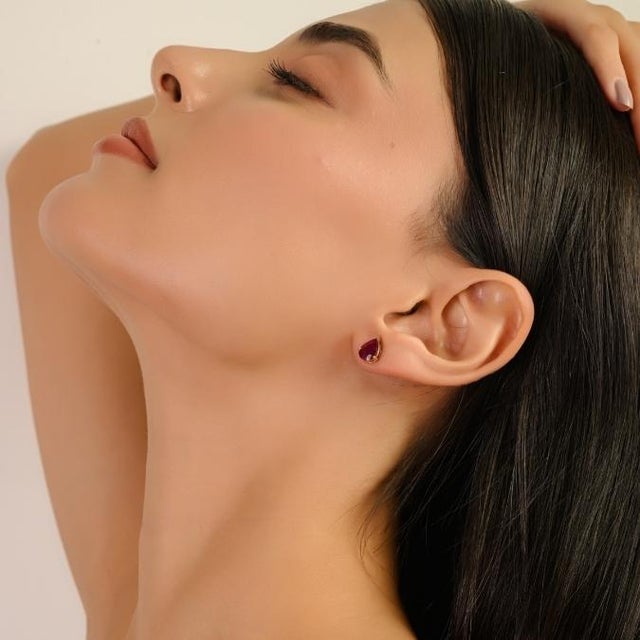 14k Gold Fine 2.1 Ct Ruby Prong Set Solitaire Studs for Mom by VRJewels- A Pair For Sale In New York - Image 6 of 14