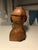 Rare Vintage Hand Carved Wooden Bust of a Native American Tribal Man 7.5" For Sale - Image 4 of 6