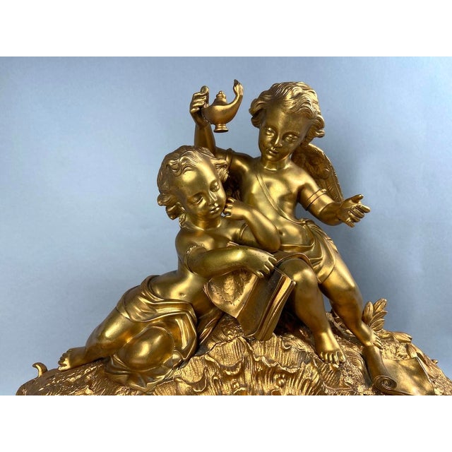 Metal 1860s Japy Freres Louis XVI Gold Bronze Sevres Clock For Sale - Image 7 of 18