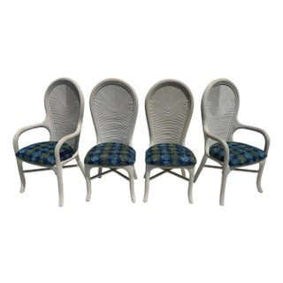Set of Pencil Reed Rattan Dining Chairs - Set of 6 For Sale