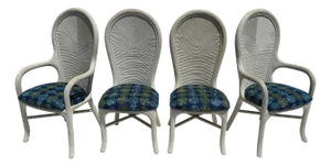 Set of Pencil Reed Rattan Dining Chairs - Set of 6