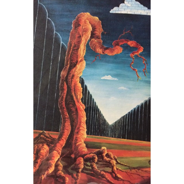 A fine original midcentury abstract art exhibition poster dated 1975 featuring the work of French listed artist, Karl Fey-...