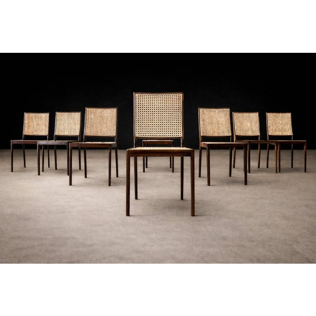Wood Set of Eight “MT 552” Dining Chairs in Rosewood by Geraldo de Barros for Unilabor, Brazil, 1950s - Lot 622-806A For Sale - Image 7 of 15