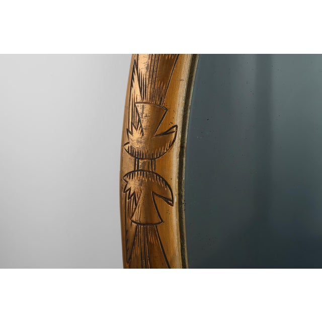 France / 1920 / Oval Mirror / wood / Art Deco / Belle Époque A refined oval wall mirror from France, dating to the early...