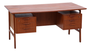 Mid-Century Danish Model 75 Desk in Teak by Gunni Omann for Omann Jun, 1960s